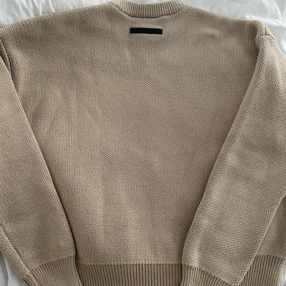 ESSENTIALS FOG SSENSE EXCLUSIVE BEIGE KNIT PULLOVER SWEATER BNWT - Picture 4 of 7